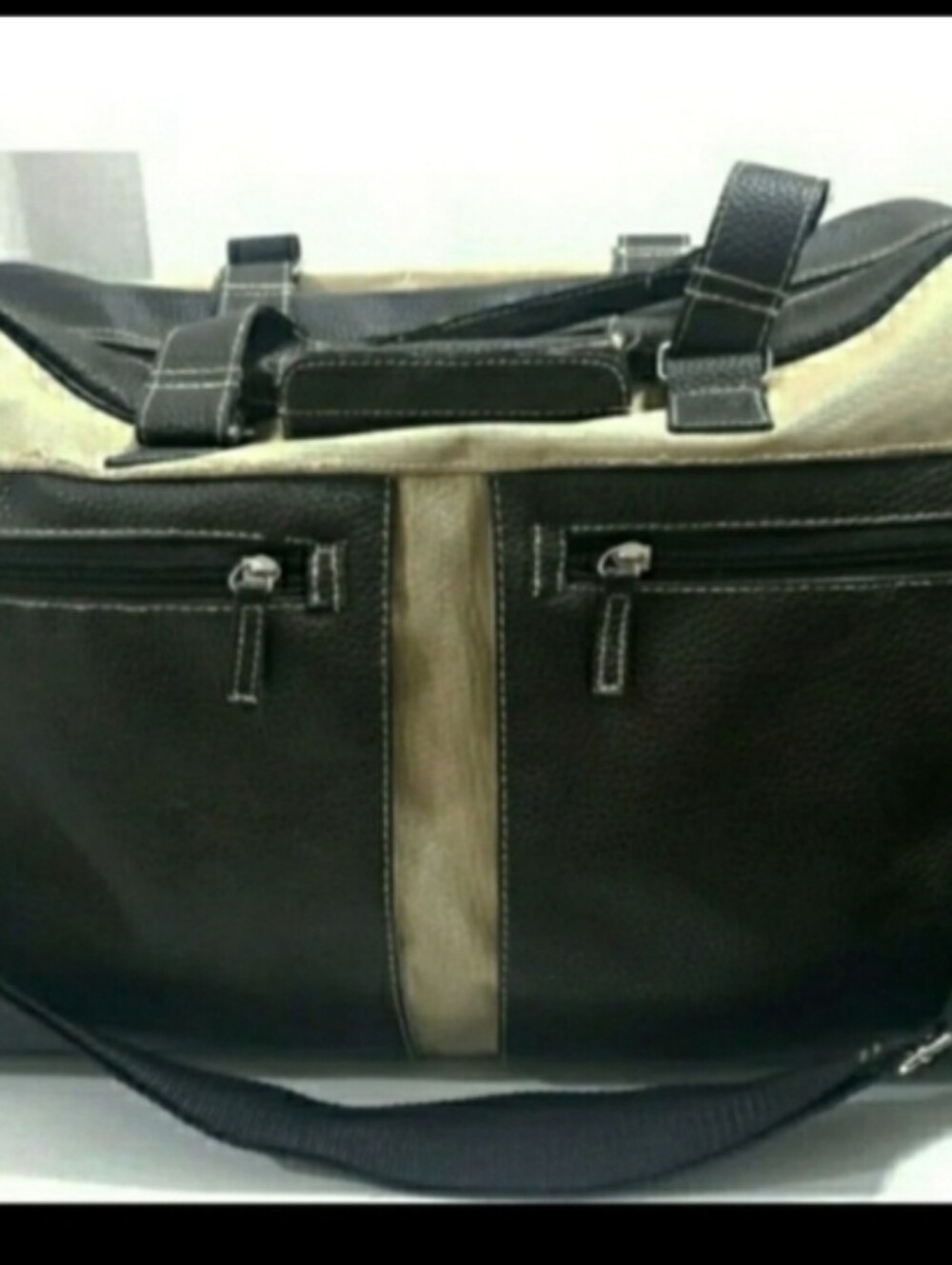 Vtg Liz Claiborne tan brown tote Travel Luggage Xxl  carrying bag